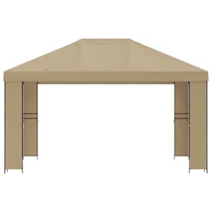 Altán 4 × 3 m Béžová Polyester a ocel 190 gsm - obrázek 3