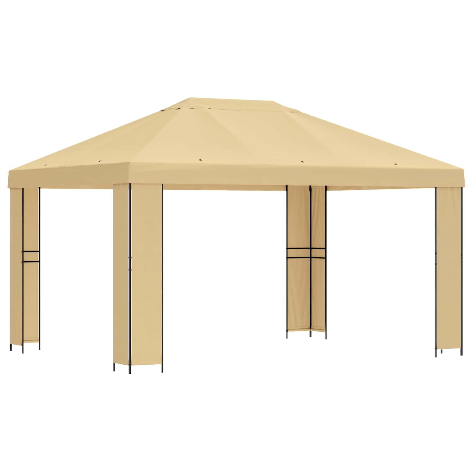 Prieel 4 × 3 m Crèmekleurig Polyester en staal 190 image 2