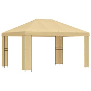 vidaXL Paviljon 4 &times; 3 m Kreemjas Pol&uuml;ester ja teras 190 gsm