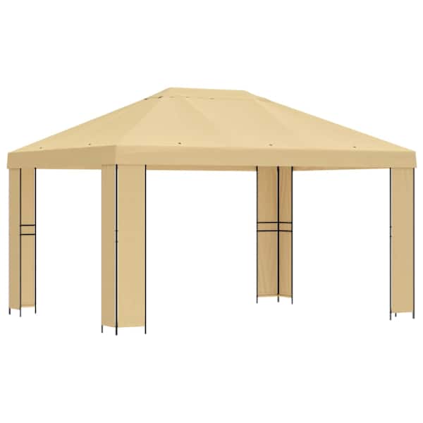 vidaXL Paviljon 4 &times; 3 m Kreemjas Pol&uuml;ester ja teras 190 gsm