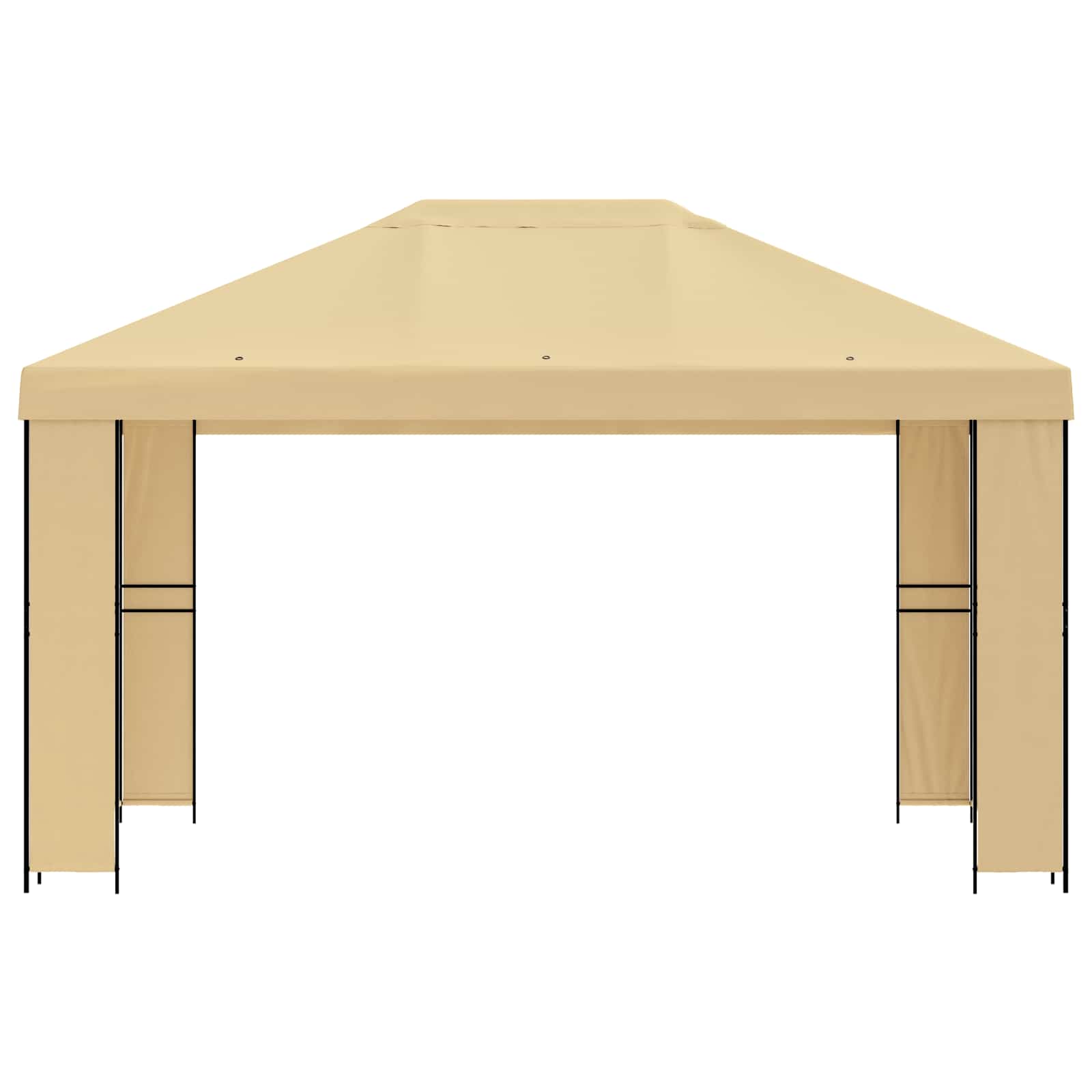 Prieel 4 × 3 m Crèmekleurig Polyester en staal 190 image 3