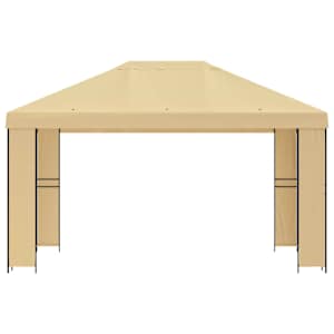 Altán 4 × 3 m Krémová Polyester a ocel 190 gsm - obrázek 3