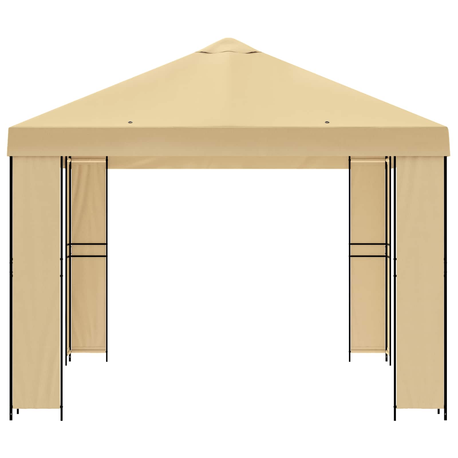 Prieel 4 × 3 m Crèmekleurig Polyester en staal 190 image 4