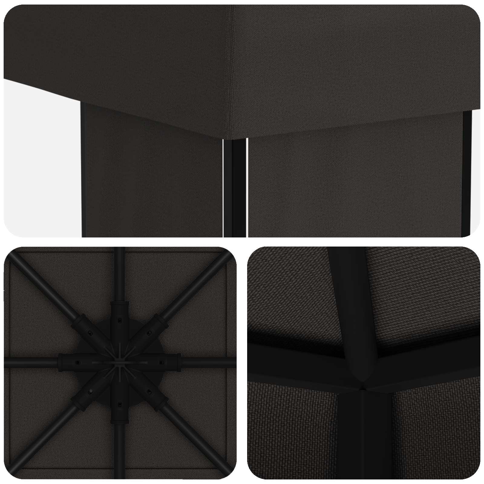 Prieel 4 × 3 m Antracietkleurig Polyester en staal 190 image 5