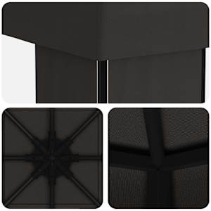 Altán 4 × 3 m Antracitová Polyester a ocel 190 gsm - obrázek 5