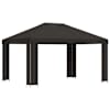vidaXL Paviljon 4 &times; 3 m Antratsiit Pol&uuml;ester ja teras 190 gsm