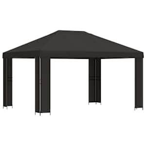 vidaXL Paviljon 4 &times; 3 m Antratsiit Pol&uuml;ester ja teras 190 gsm