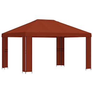 vidaXL Paviljon 4 &times; 3 m Terrakota Pol&uuml;ester ja teras 190 gsm