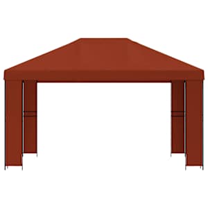 Altán 4 × 3 m Cihlová Polyester a ocel 190 gsm - obrázek 3