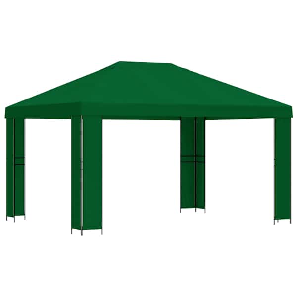 vidaXL Paviljon 4 &times; 3 m Roheline Pol&uuml;ester ja teras 190 gsm