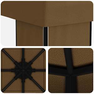 Altán 4 × 3 m Taupe Polyester a ocel 190 gsm - obrázek 5