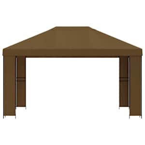 Altán 4 × 3 m Taupe Polyester a ocel 190 gsm - obrázek 3