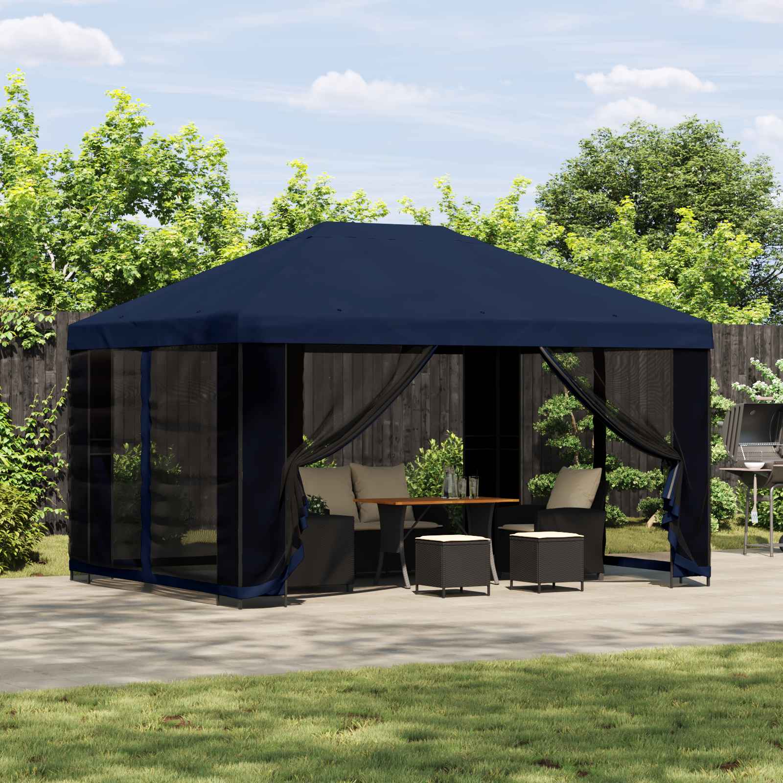 Prieel 4 × 3 m Blauw Polyester en staal 190 image 1