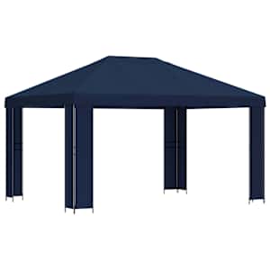 vidaXL Paviljon 4 &times; 3 m Sinine Pol&uuml;ester ja teras 190 gsm