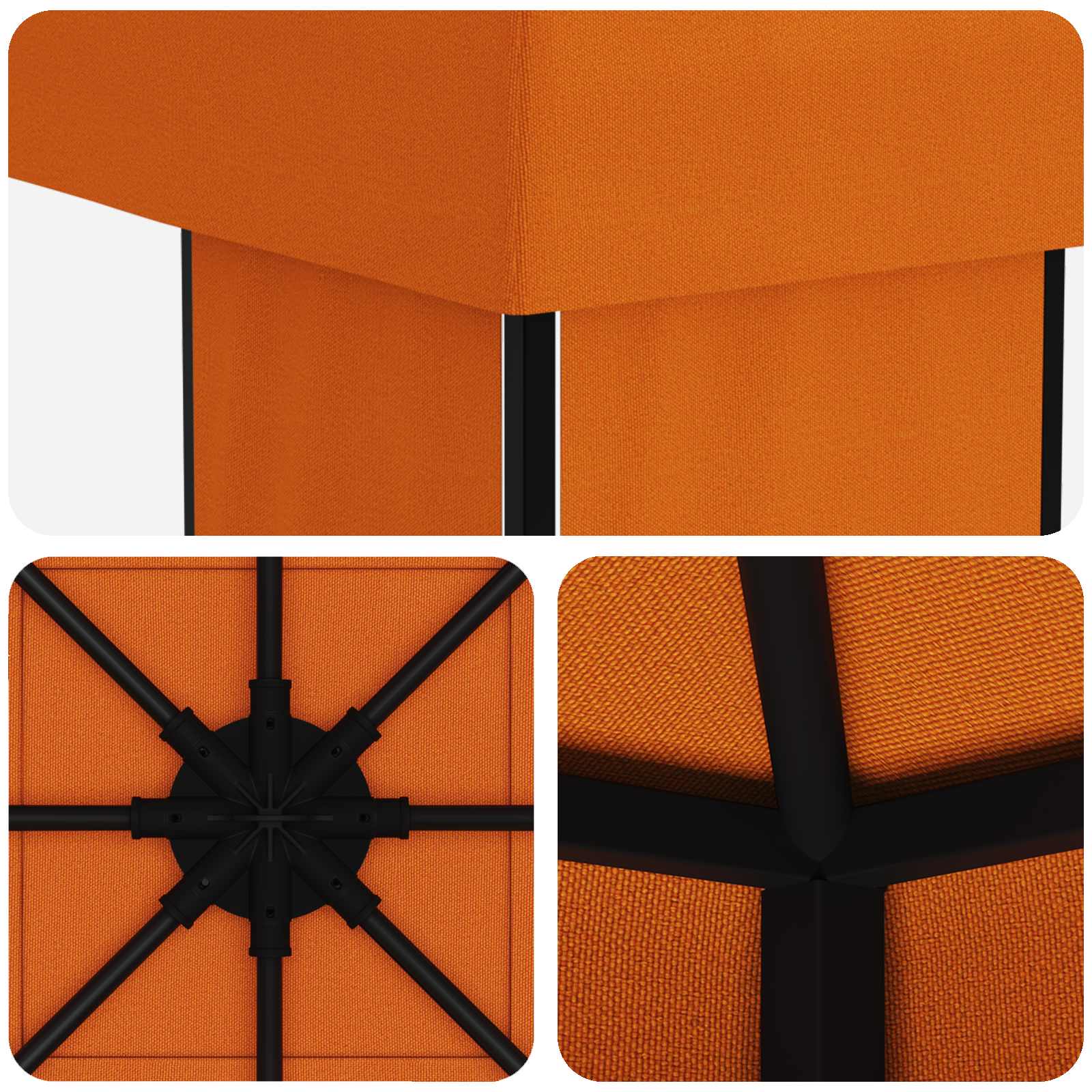 Prieel 4 × 3 m Oranje Polyester en staal 190 image 5