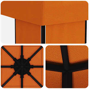 Altán 4 × 3 m Oranžová Polyester a ocel 190 gsm - obrázek 5