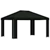 vidaXL Paviljon 4 &times; 3 m Must Pol&uuml;ester ja teras 190 gsm