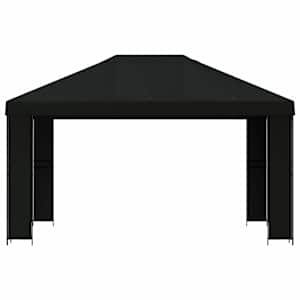 Altán 4 × 3 m Černá Polyester a ocel 190 gsm - obrázek 3