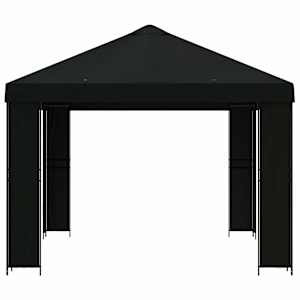 Altán 4 × 3 m Černá Polyester a ocel 190 gsm - obrázek 4