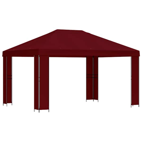 vidaXL Paviljon 4 &times; 3 m Veinipunane Pol&uuml;ester ja teras 190 gsm