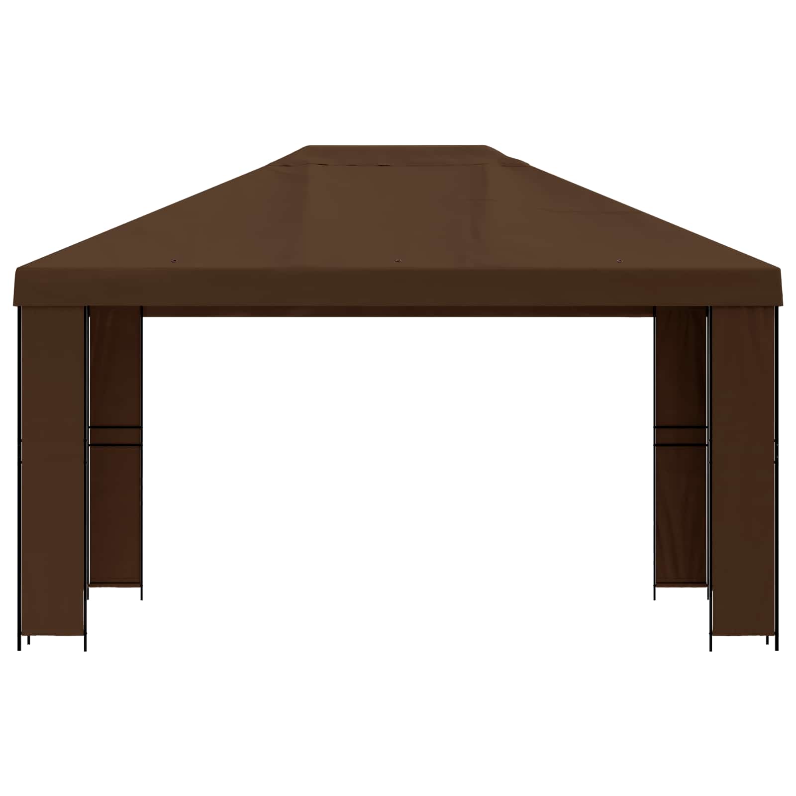 Prieel 4 × 3 m Bruin Polyester en staal 190 image 3