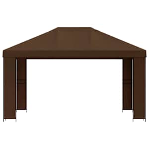 Altán 4 × 3 m Hnědá Polyester a ocel 190 gsm - obrázek 3