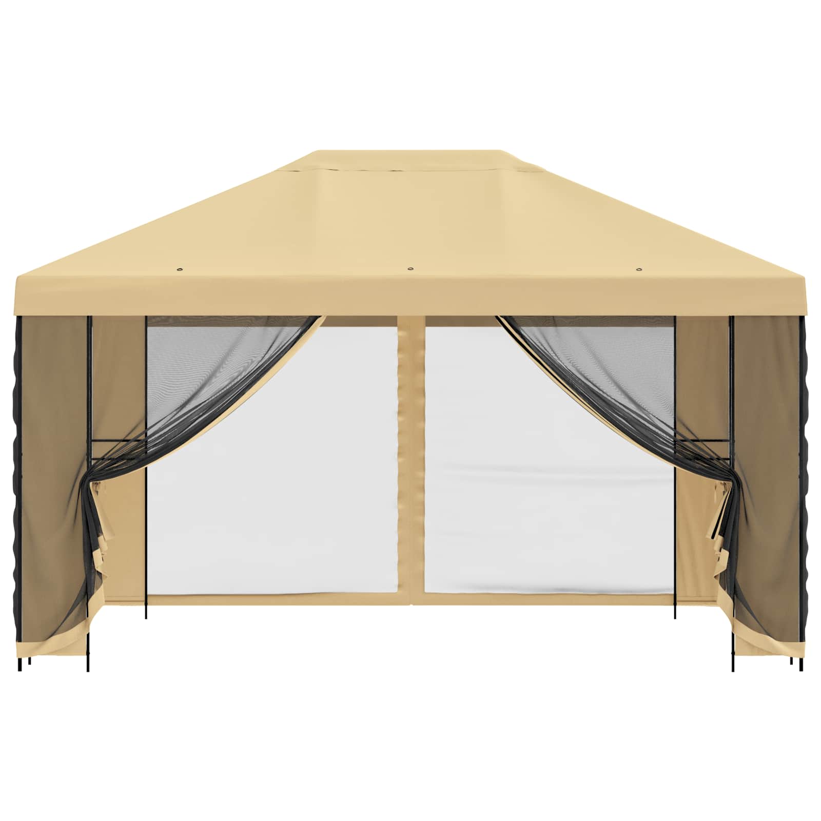 Tuin Gazebo met Zijwanden 4 × 3 m Crèmekleurig image 5