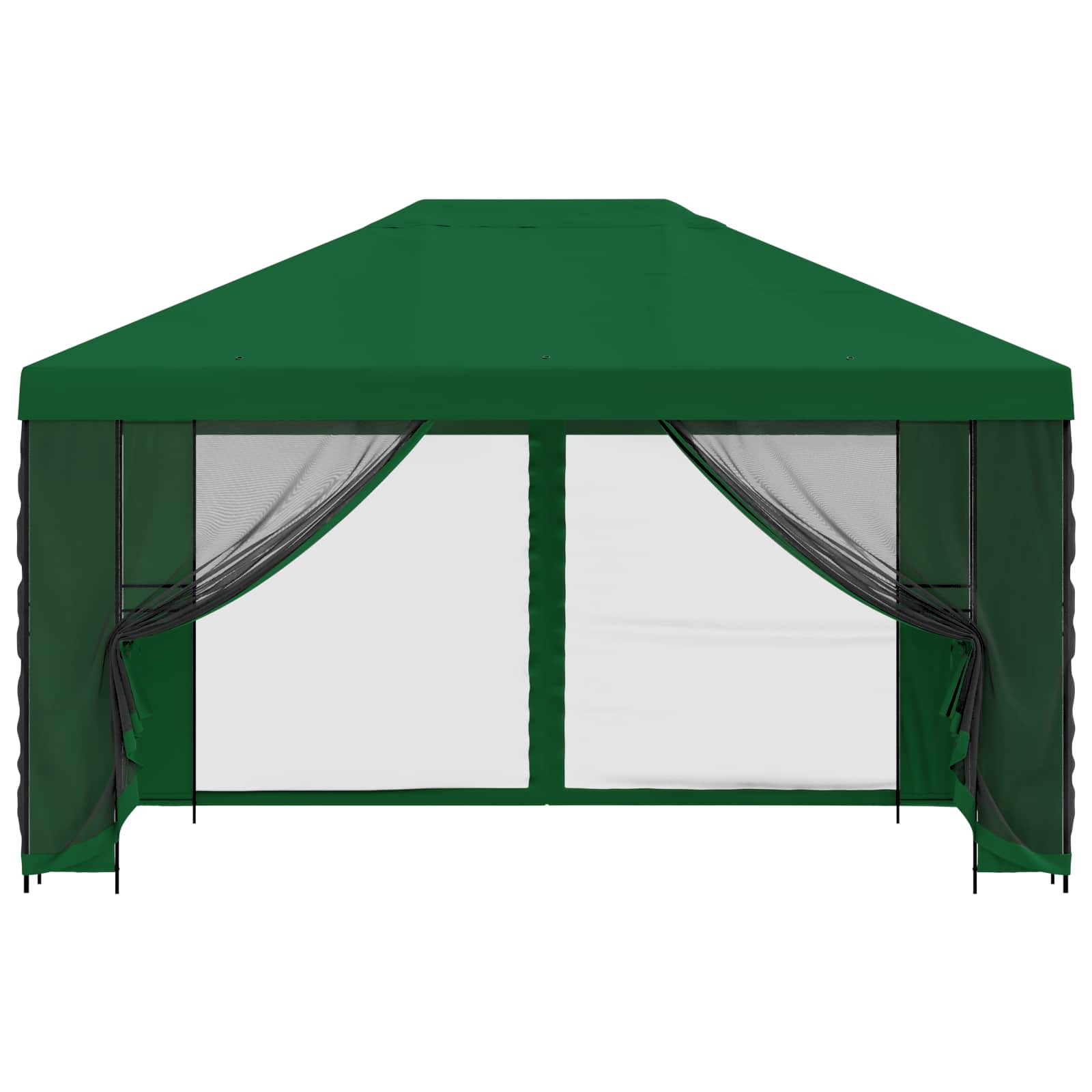 Tuin Gazebo met Zijwanden 4 × 3 m Groen Polyester en staal 190 image 5