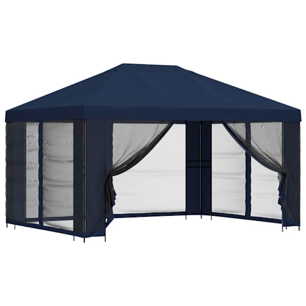 vidaXL Aia telk k&uuml;lgseintega 4 &times; 3 m Sinine Pol&uuml;ester ja teras 190 gsm