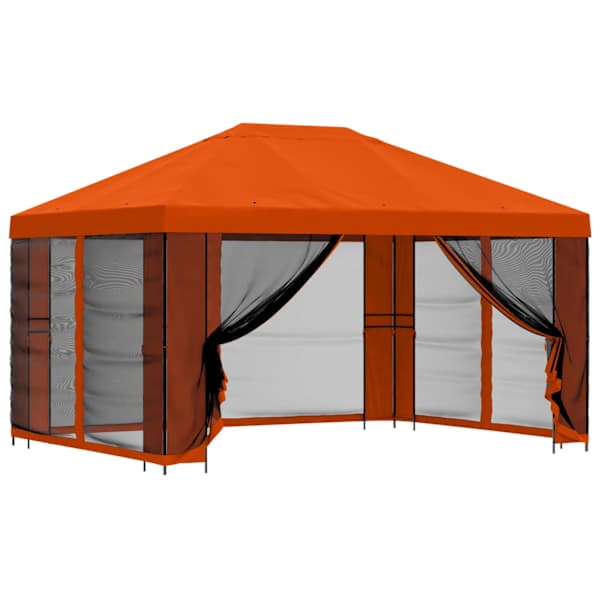 vidaXL Aia telk k&uuml;lgseintega 4 &times; 3 m Oranž Pol&uuml;ester ja teras 190 gsm