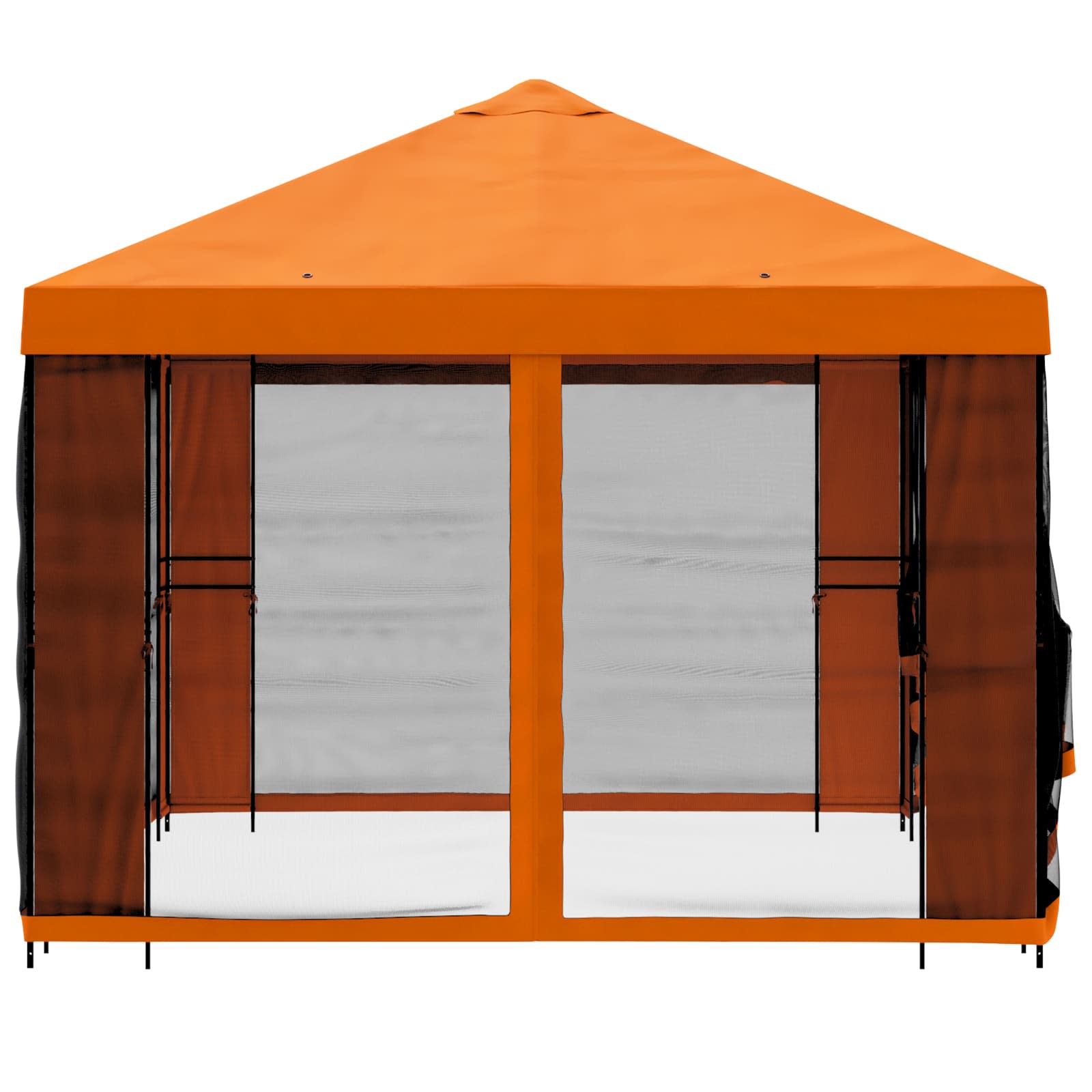 Tuin Gazebo met Zijwanden 4 × 3 m Oranje Polyester en staal 190 image 6