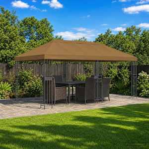 Kryt stanu altánu 6 x 3 m Taupe Polyester 190 - obrázek 1