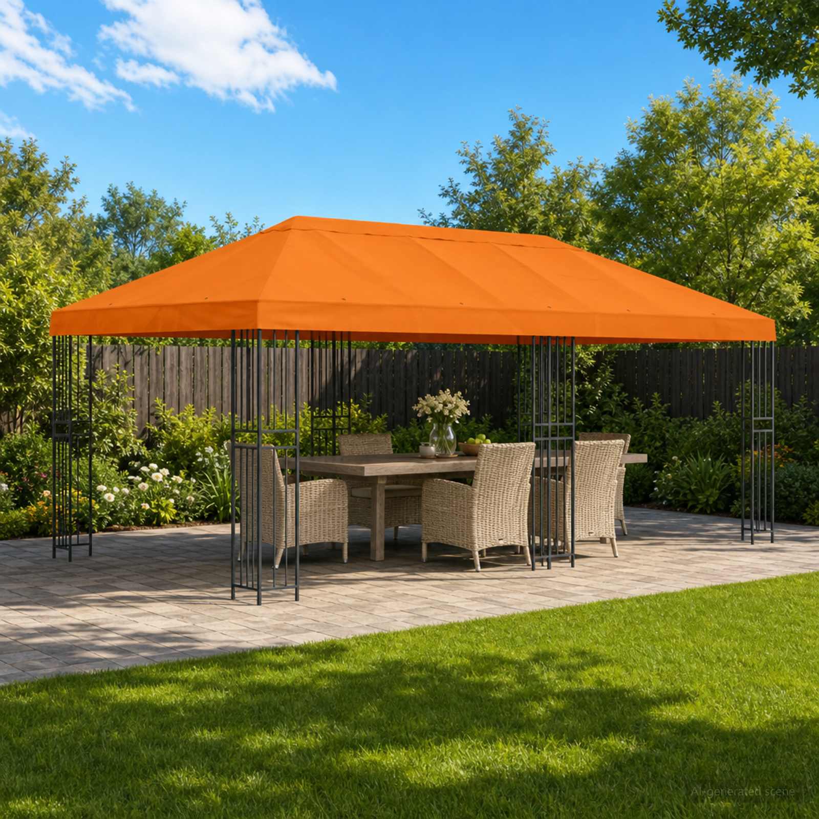Gazebo Luifel Dekking 6 x 3 m Oranje Polyester 190 image 1