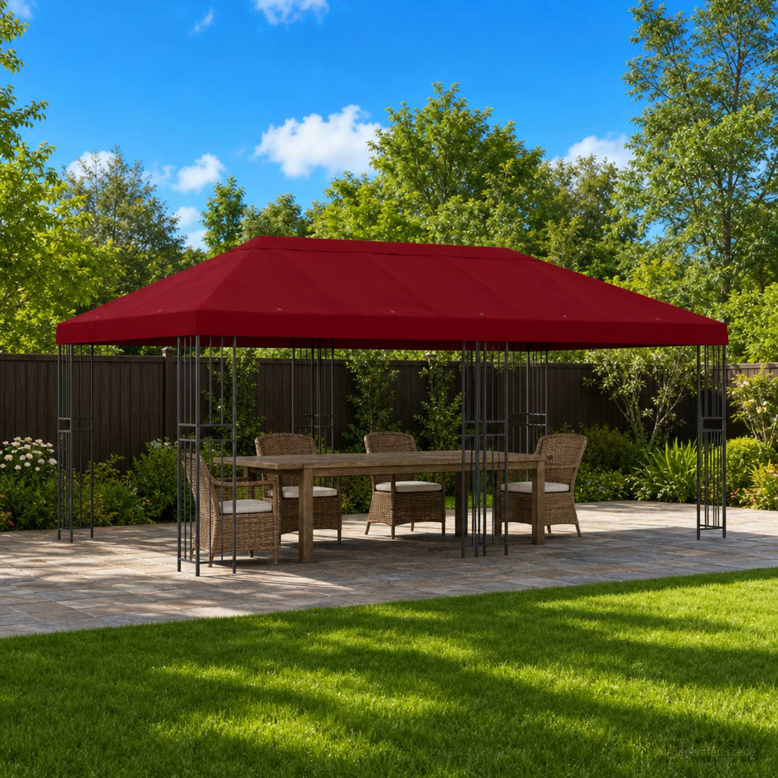 Gazebo Luifel Dekking 6 x 3 m Bordeauxrood Polyester 190 image 1
