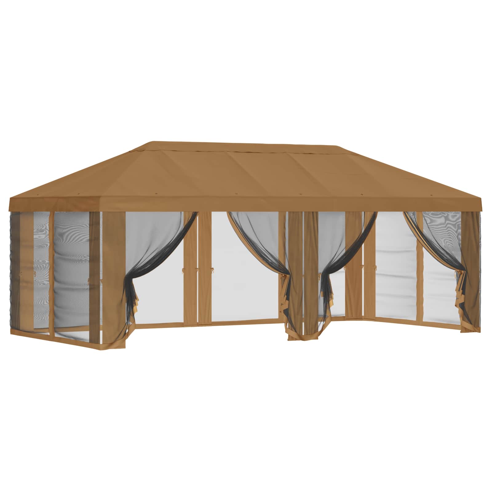 Gazebo Hoes met Zijwanden 6 x 3 m Beige Polyester 190 image 2