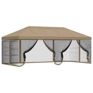 Kryt na altán s bočními stěnami 6 x 3 m Béžová Polyester 190 - obrázek 2