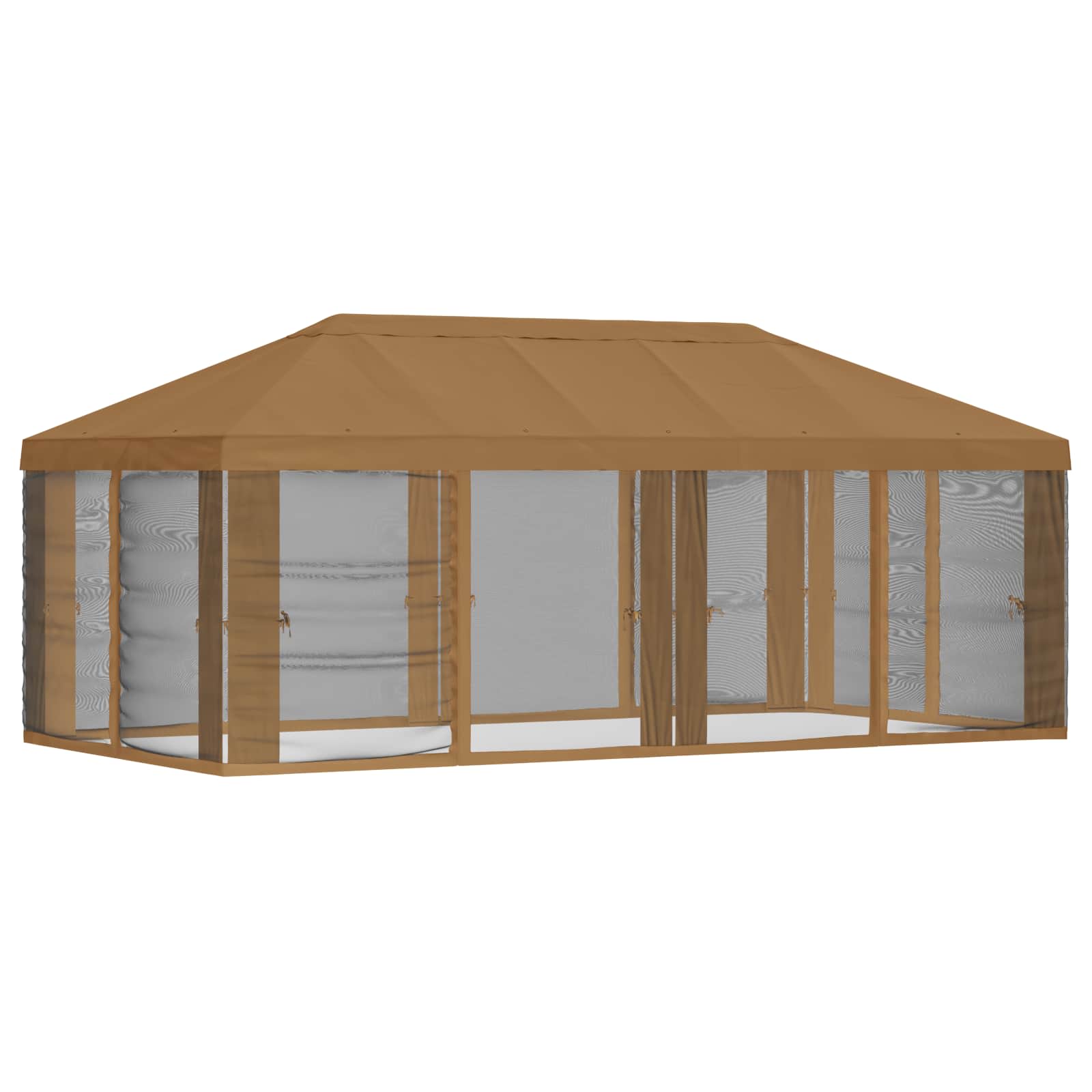 Gazebo Hoes met Zijwanden 6 x 3 m Beige Polyester 190 image 3