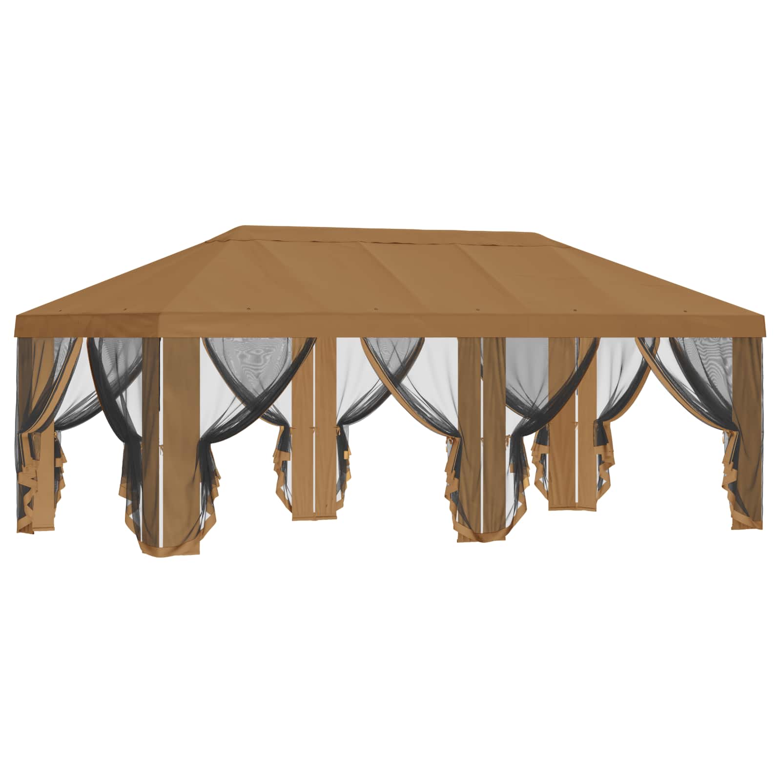 Gazebo Hoes met Zijwanden 6 x 3 m Beige Polyester 190 image 4