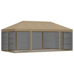 Kryt na altán s bočními stěnami 6 x 3 m Béžová Polyester 190 - obrázek 3