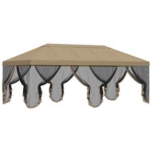 Kryt na altán s bočními stěnami 6 x 3 m Béžová Polyester 190 - obrázek 4