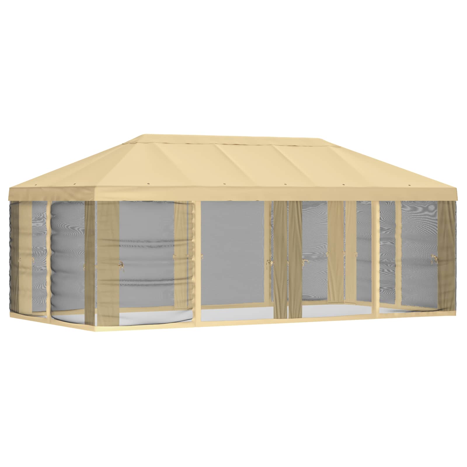 Gazebo Hoes met Zijwanden 6 x 3 m Crèmekleurig Polyester 190 image 3