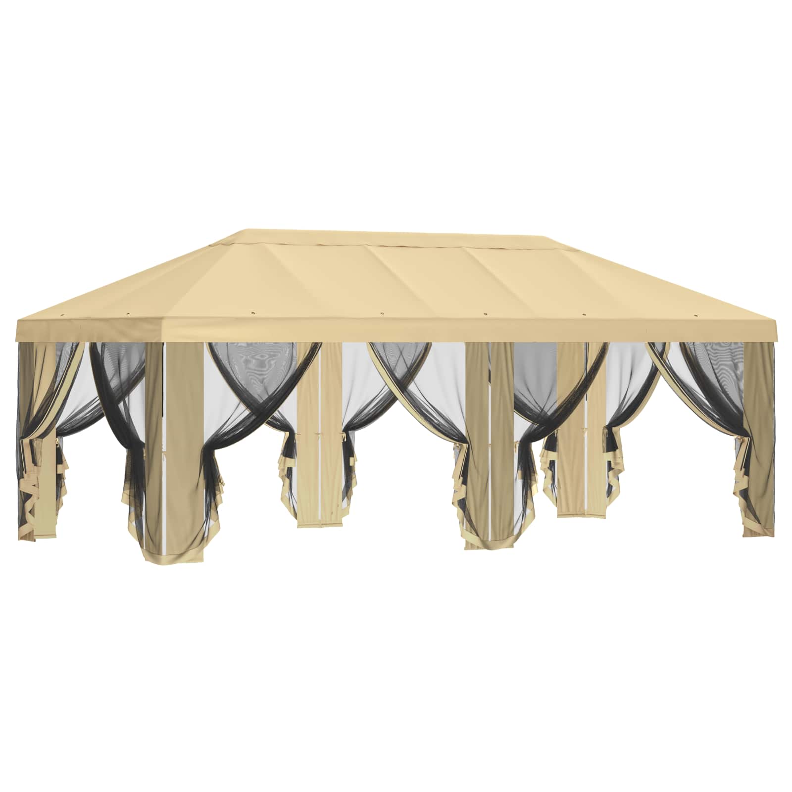 Gazebo Hoes met Zijwanden 6 x 3 m Crèmekleurig Polyester 190 image 4