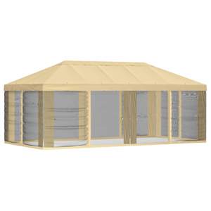 Kryt na altán s bočními stěnami 6 x 3 m Krémová Polyester 190 - obrázek 3