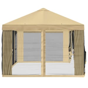 Kryt na altán s bočními stěnami 6 x 3 m Krémová Polyester 190 - obrázek 6