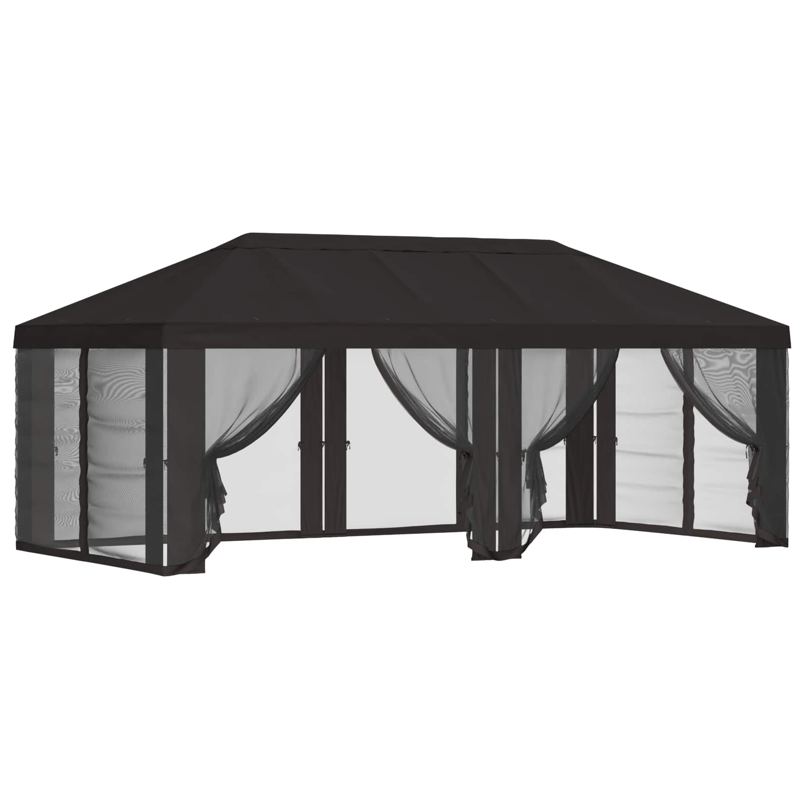 Gazebo Hoes met Zijwanden 6 x 3 m Antracietkleurig Polyester image 2
