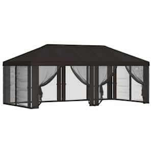 Kryt na altán s bočními stěnami 6 x 3 m Antracitová Polyester - obrázek 2