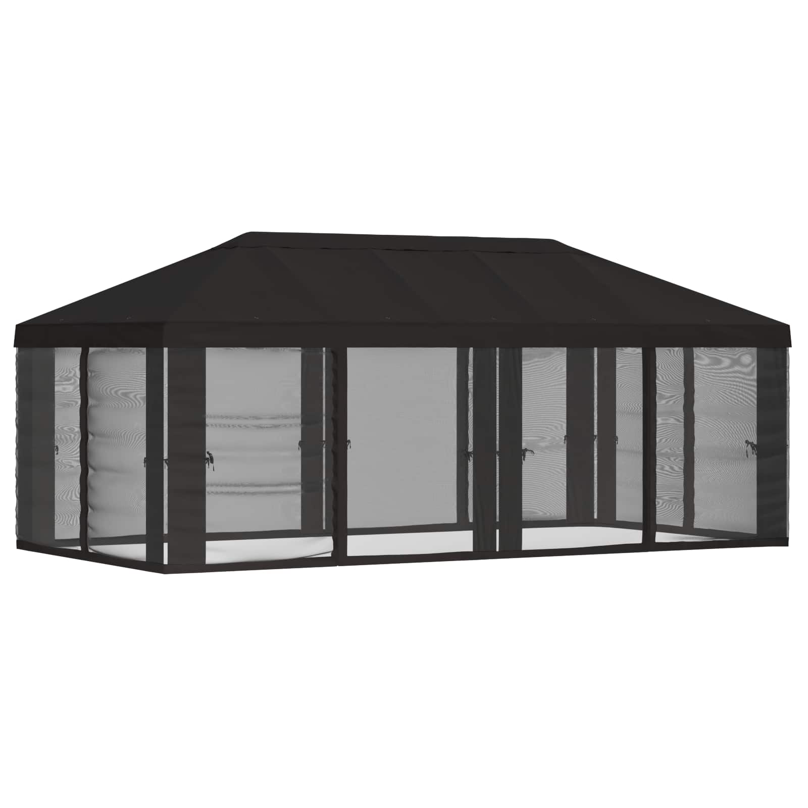 Gazebo Hoes met Zijwanden 6 x 3 m Antracietkleurig Polyester image 3