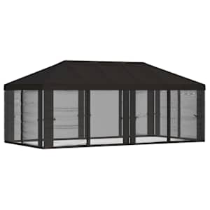 Kryt na altán s bočními stěnami 6 x 3 m Antracitová Polyester - obrázek 3