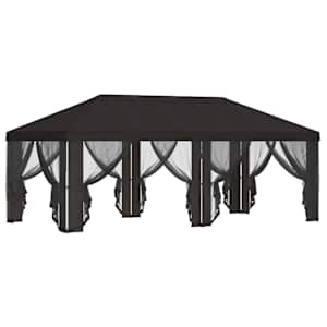 Kryt na altán s bočními stěnami 6 x 3 m Antracitová Polyester - obrázek 4
