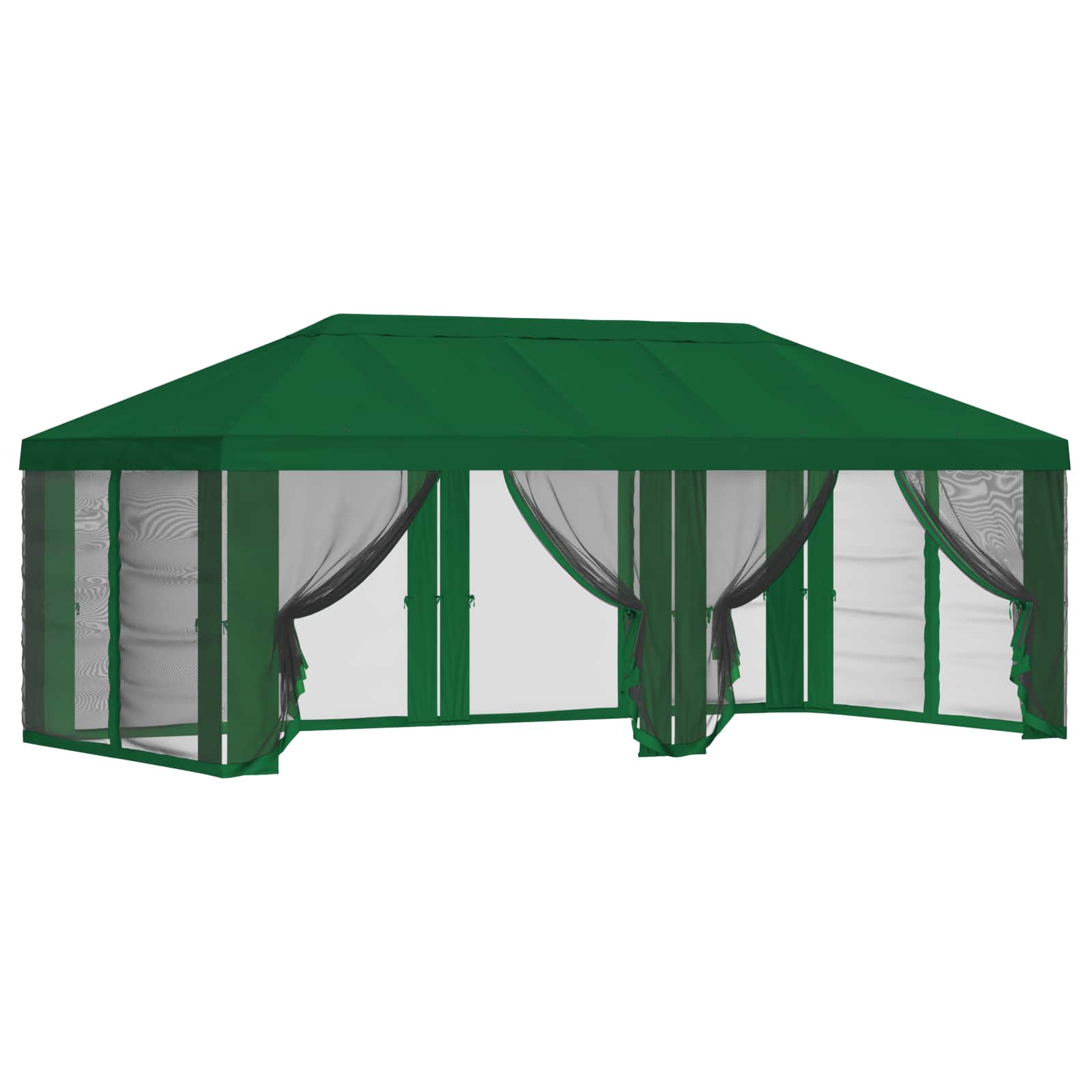 Gazebo Hoes met Zijwanden 6 x 3 m Groen Polyester 190 image 2